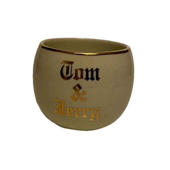 Vtg Hall Tom & Jerry Ball Shaped Replacement Punch Cup Gold Trim - Picture 1 of 14